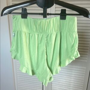 Free People Movement Featherweight Layering Short Light Green Ruffle Hem